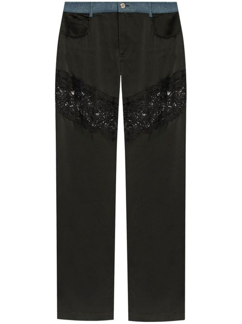 Panelled straight trousers - Black