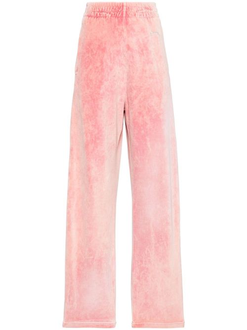 Low-rise velvet trousers - Pink