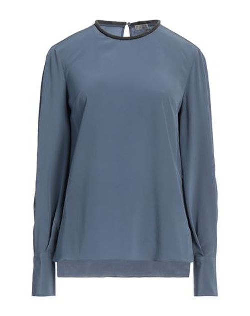 Brunello Cucinelli Woman Top Slate blue Size XS Silk, Ecobrass
