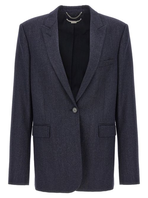 Single-Breasted Wool Blazer — Charcoal