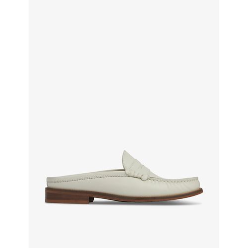 Womens Cre-ecru Oslo Backless Leather Loafers