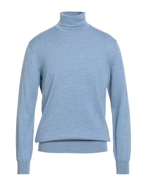 Man Turtleneck Light blue Size L Merino Wool