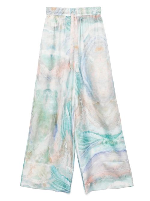 Silk Trousers with Drawstring and Knot Waist - Size 0