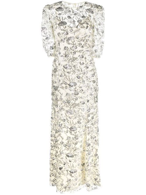 Sequin-embellished maxi dress - Neutrals
