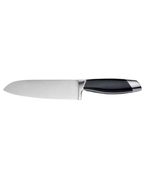"Stainless Steel 7"" Santoku Knife - Black"