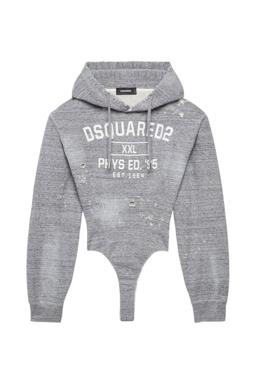 Grey Graphic Hood Sweatshirt