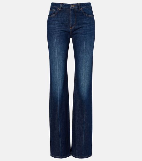 Mid-rise flared jeans