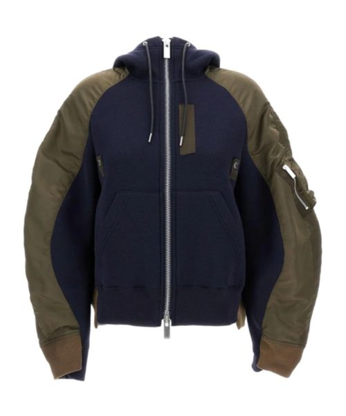 Zip-Up Panelled Hoodie