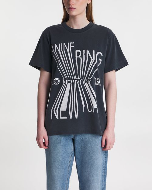 Anine Bing T-shirt Colby New York Svart/grå
