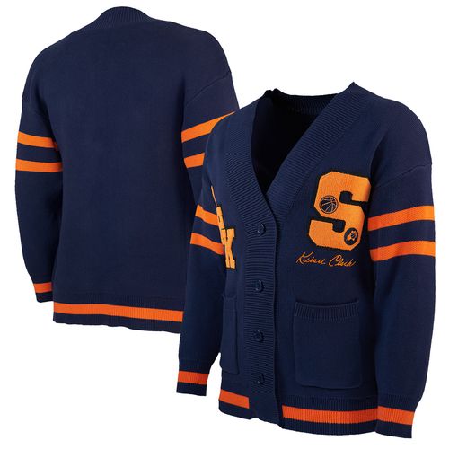 Men's Navy/Orange Phoenix Suns No Caller ID Button-Up Cardigan