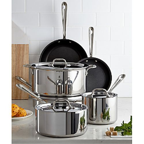 All Clad Stainless Steel Nonstick 10-Piece Cookware Set