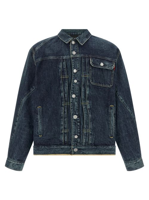 Stone-Washed Denim Jacket — Blue