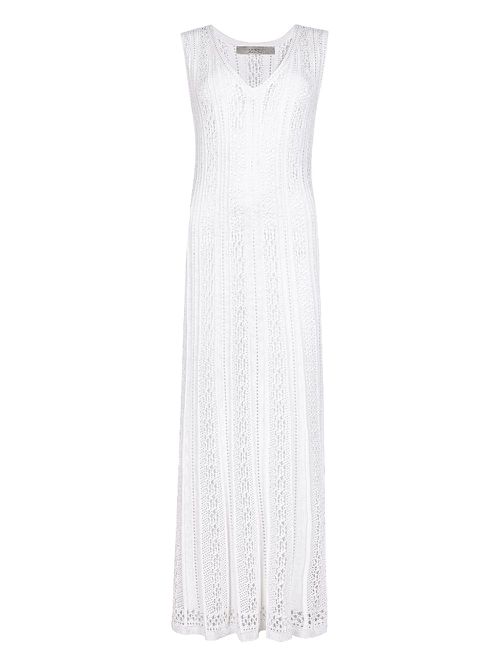 Knitted sleeveless maxi dress - White