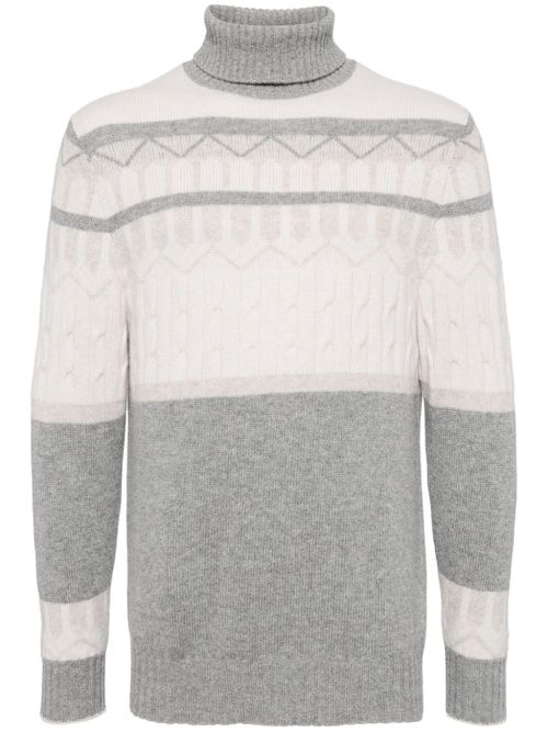 Jacquard cashmere jumper - Grey