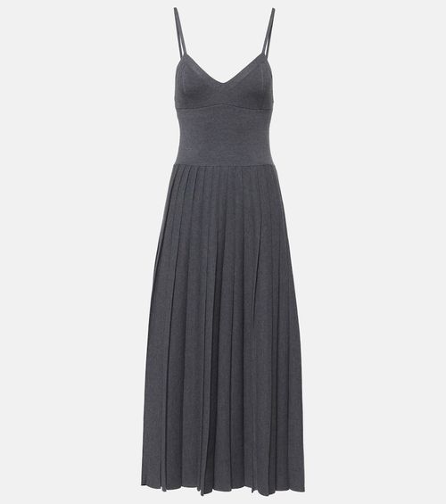 Elio pleated wool midi dress
