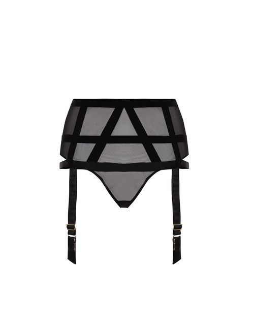 Karolina Garter Belt Thong in Black