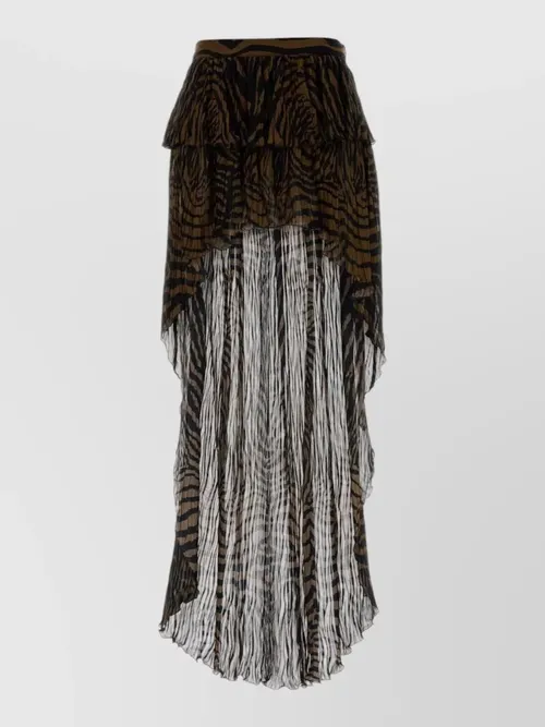 Blumarine - crepe skirt high low hem layered design