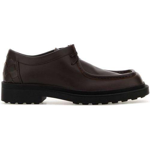 Bottega Veneta Dark Brown Leather Ben Lace Up Shoe