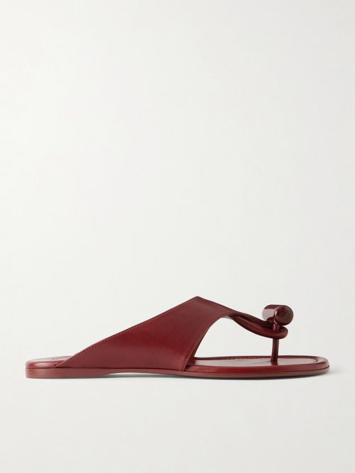Toggle Leather Slides - Red