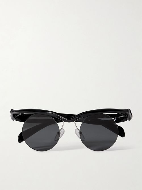 Morph Rimless Round-frame Acetate Sunglasses - Black