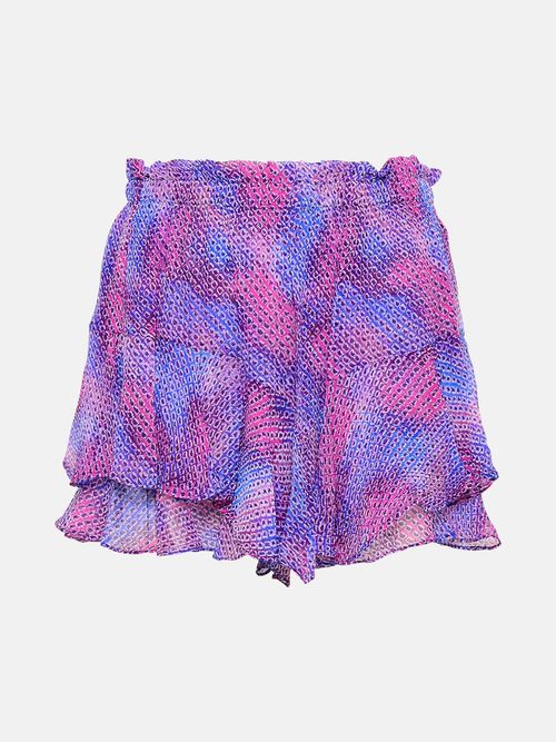 Purple Silk Aboreli Shorts