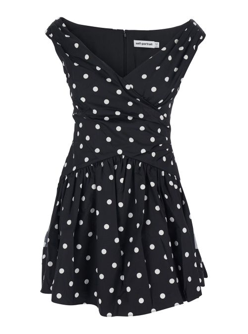 Polka-Dot Cotton Dress — Black