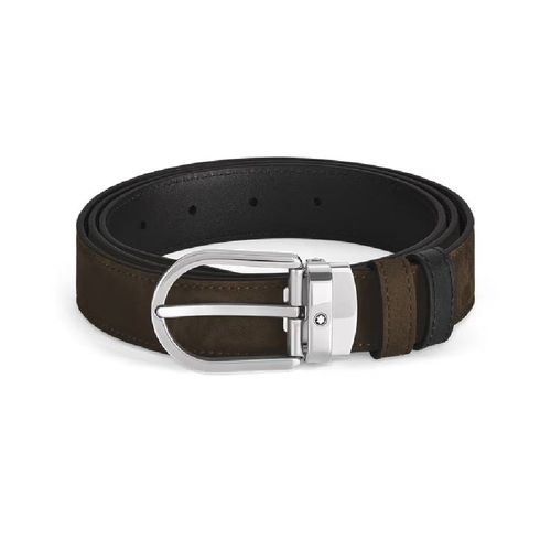 Horseshoe 30 mm Reversible Belt in Suede Leather