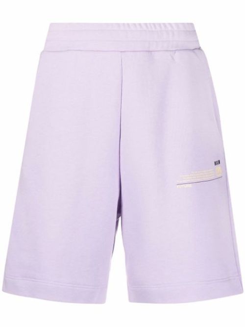 Logo patch track shorts