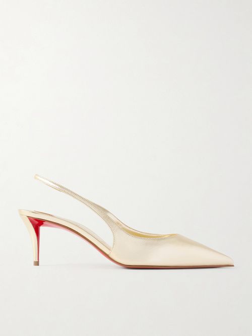 Miss Z Metallic Leather Slingback Pumps