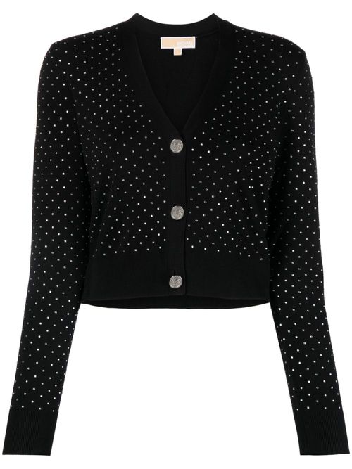 Studded cropped cardigan - Black