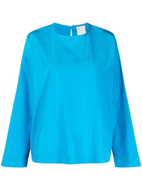 Boxy long-sleeve blouse - Blue