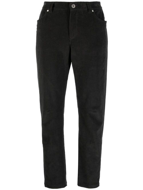 Ribbed cotton pants - Grey