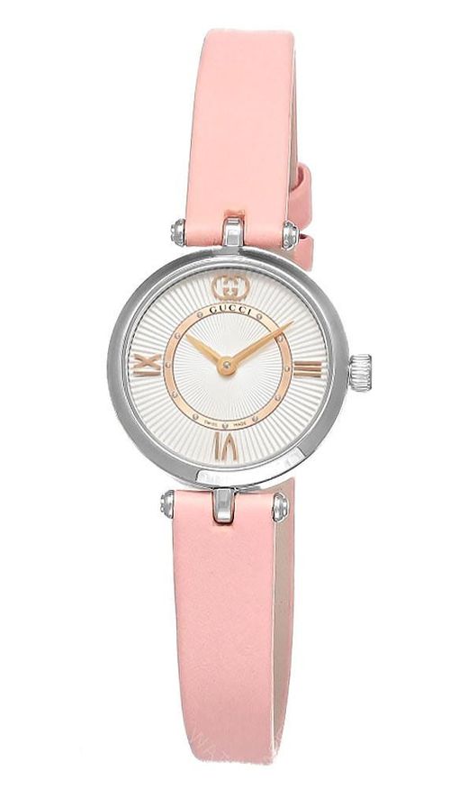 GUCCI Model 2000 Quartz 24MM Pink Leather Women's Watch YA167501