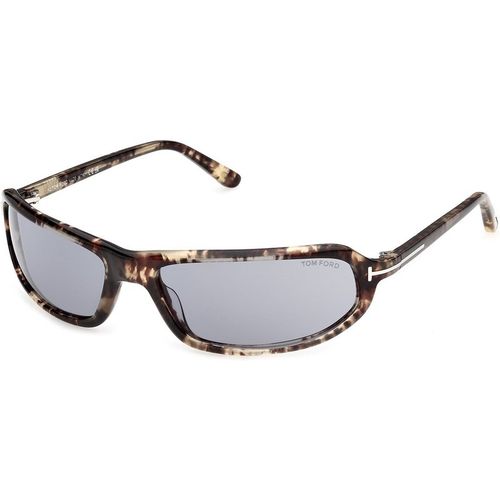 TOM FORD Unisex TOM FORD FT1400 ADDISON-02 56A Sunglasses Acetate Havana Smoke Squared Norma