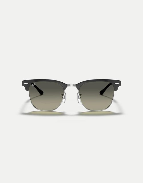Clubmaster sunglasses with grey lens in black on silver