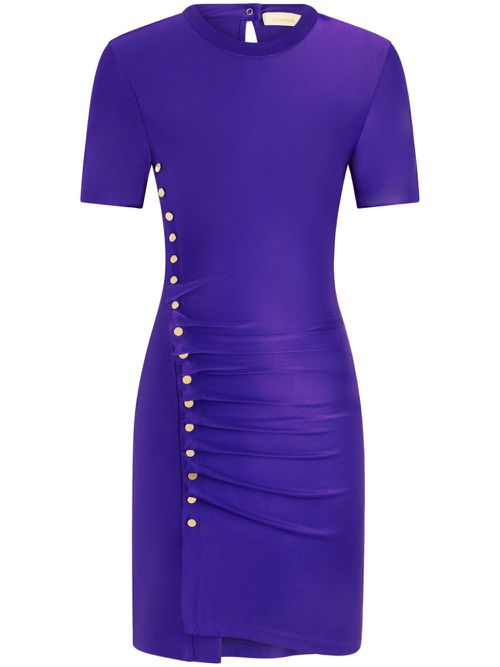 Drapé Pression Mini Dress - Purple
