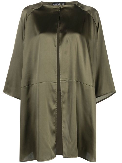 Satin-finish lightweight coat - Green