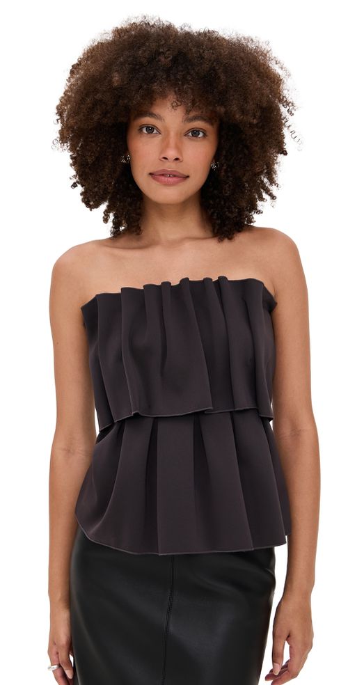 Sculpted Tube Top Chocolate Brown