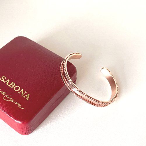 F-RVR Radiance Volume Rose Gold Plated Copper Bangle Bracelet 