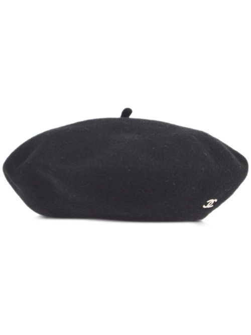 CHANEL Classic Lambswool Vintage Beret Made in France Chanel Wool Beret/ Vintage, Green/Red, L 22, 6/8 | eBay main image 2