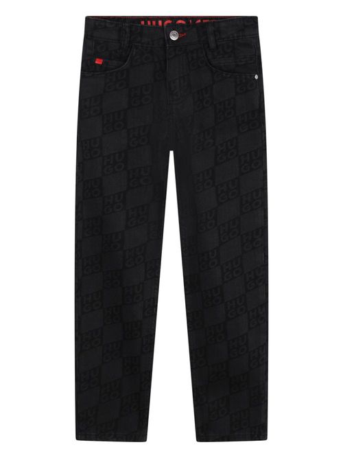 Monogram-print jeans - Black