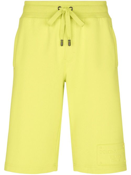 Logo-embroidered sweatshorts - Yellow