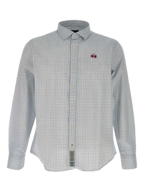 Graphic-print cotton shirt - Blue