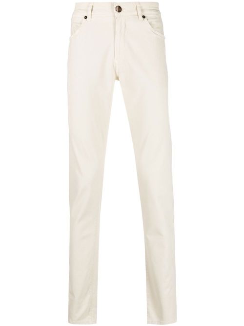 Mid-rise straight-leg trousers - Neutrals