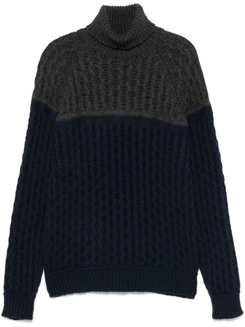 Cable-knit sweater - Blue