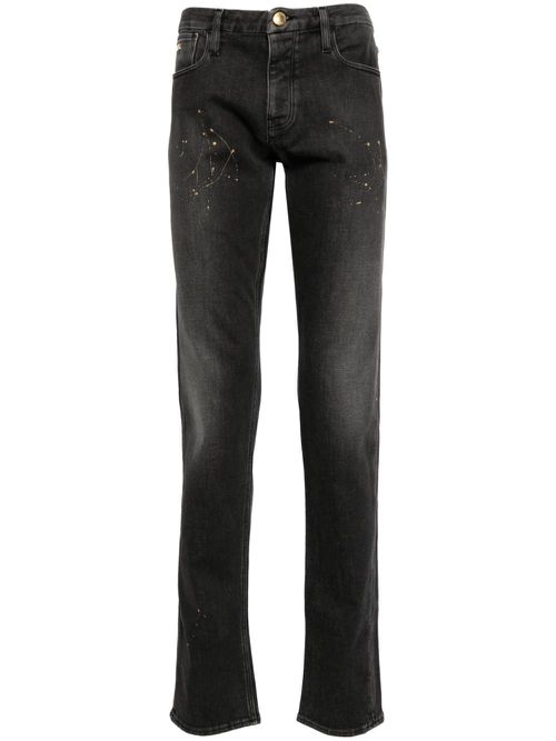 Mid-rise straight-leg jeans - Grey