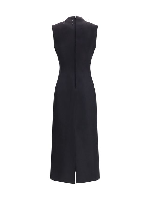 Virgin Wool Midi Dress — Black