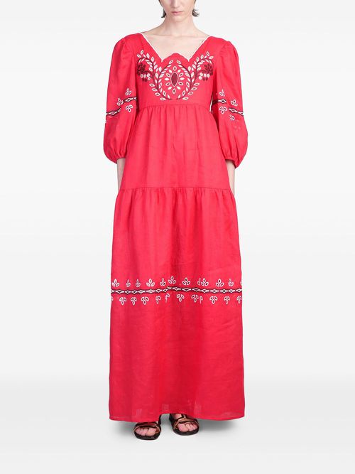 HOLY CAFTAN Adalasia maxi dress - Red