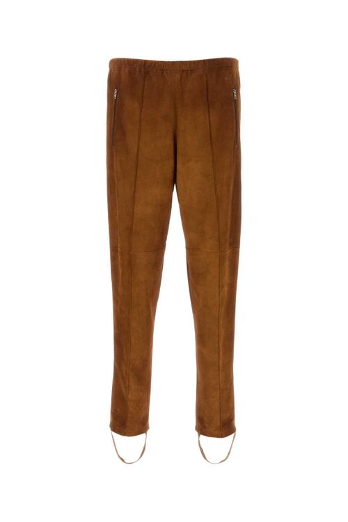 Suede Trousers — Brown