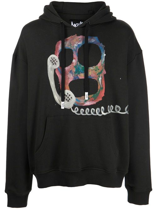 Graphic-print hoodie - Black